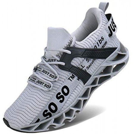 Men's Runing Shoes Walking Non Slip Blade Type Sneakers Grey